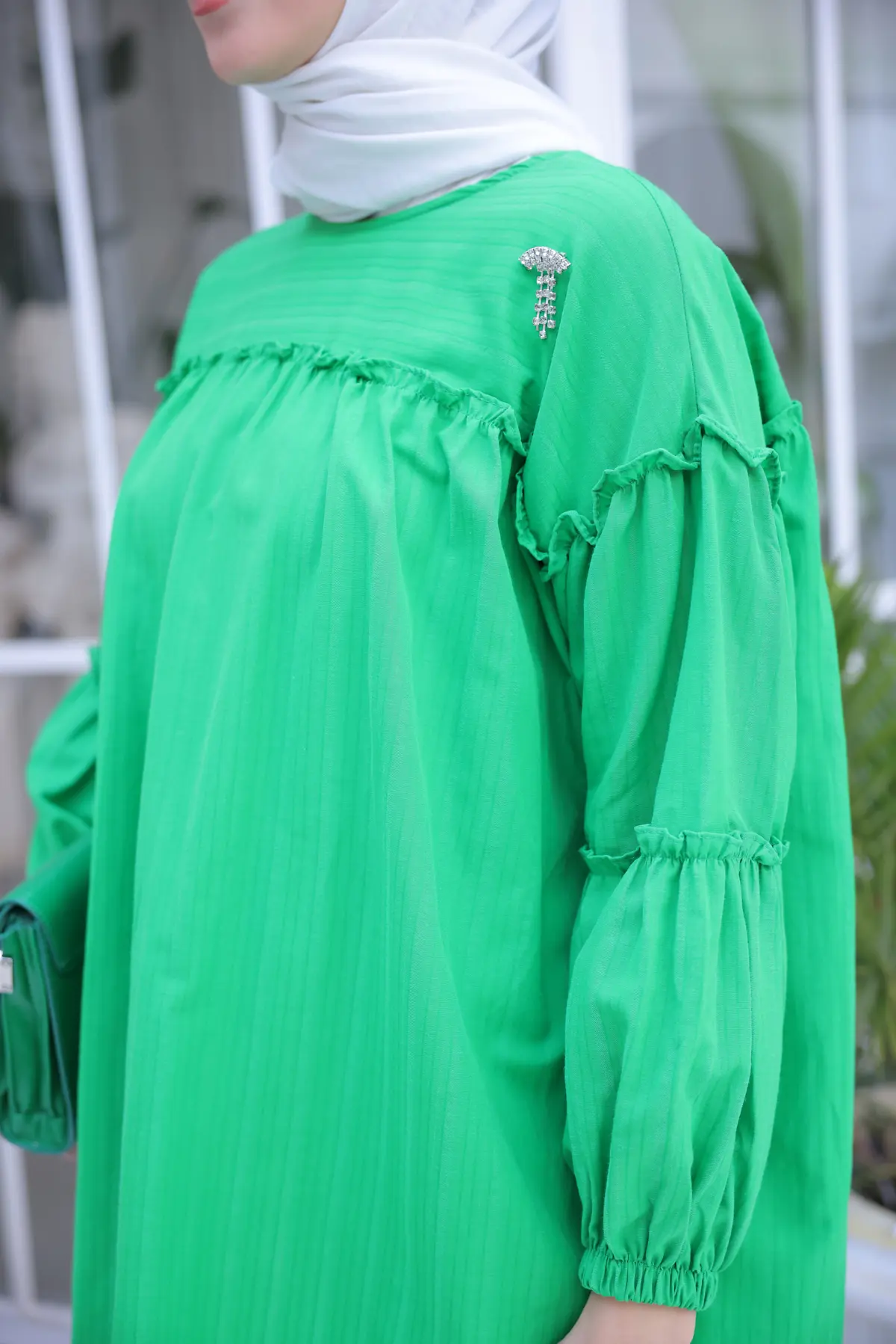 New Brooch Detailed Tunic-detail