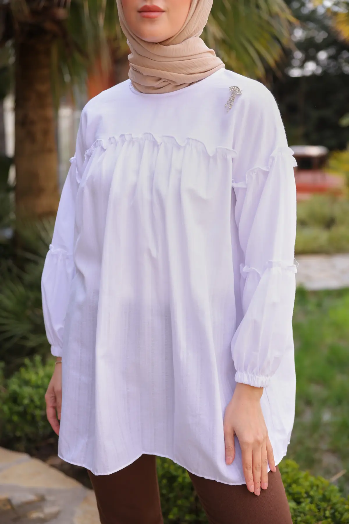 New Brooch Detailed Tunic-detail