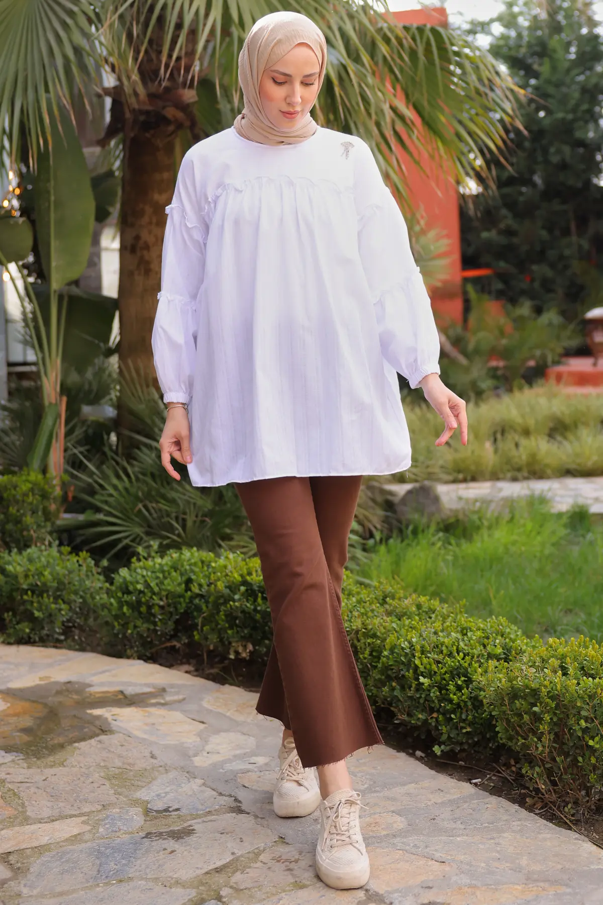 New Brooch Detailed Tunic-detail