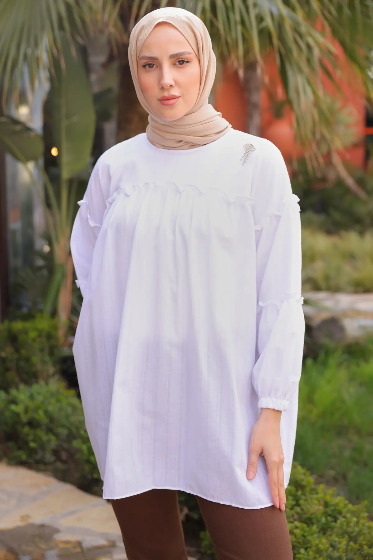 New Brooch Detailed Tunic-detail