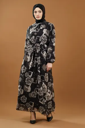 New Floral Dress Black
