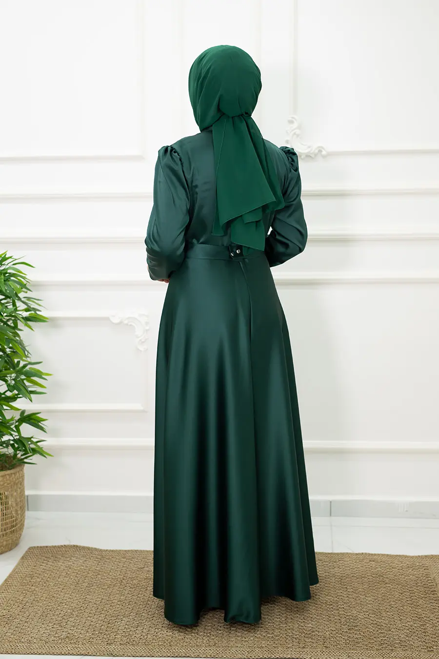 New Green Evening Dress-detail