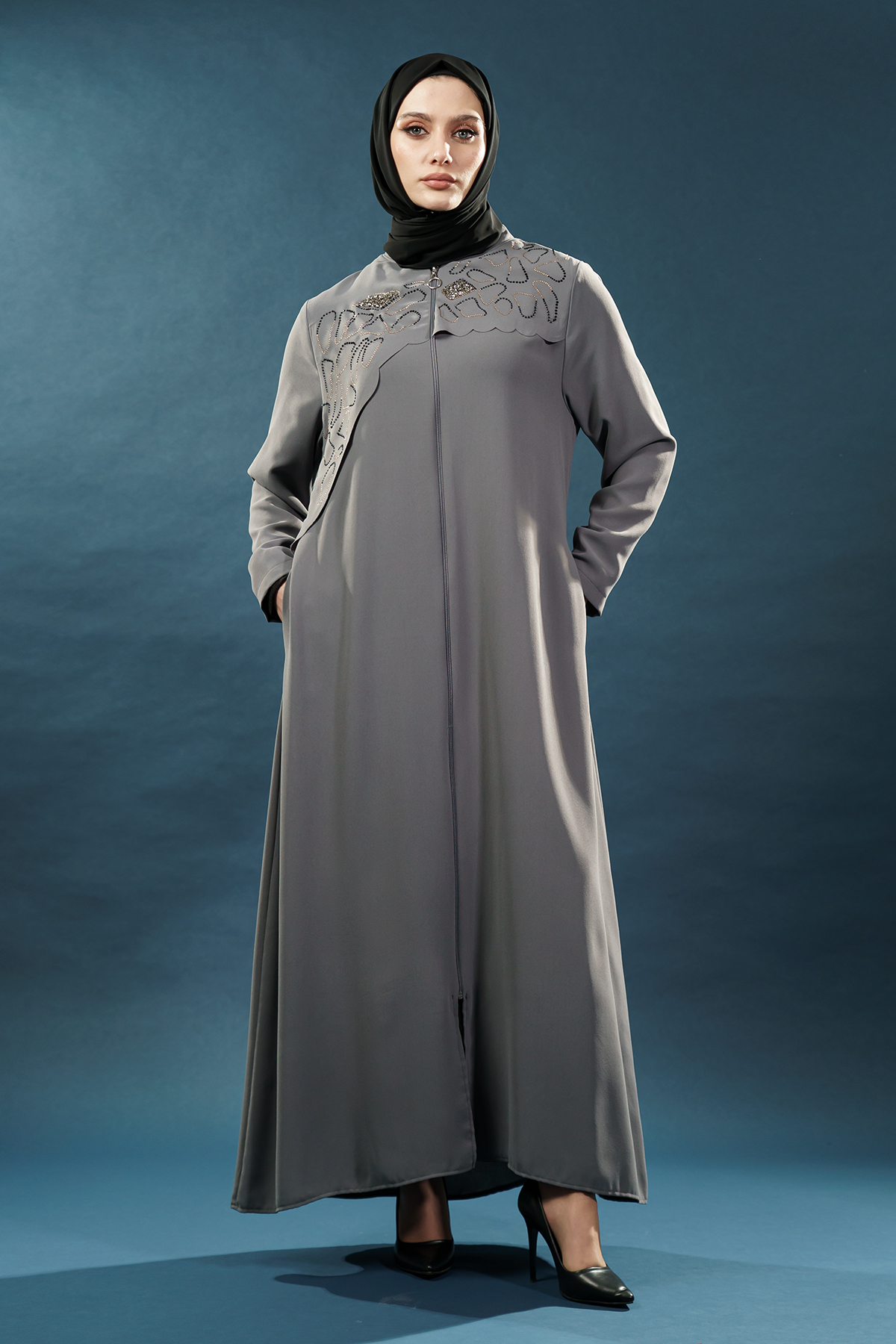 New Grey Abaya