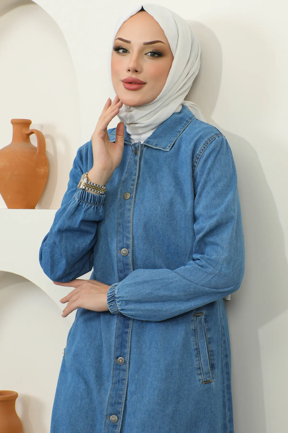 New Jean Abaya-detail