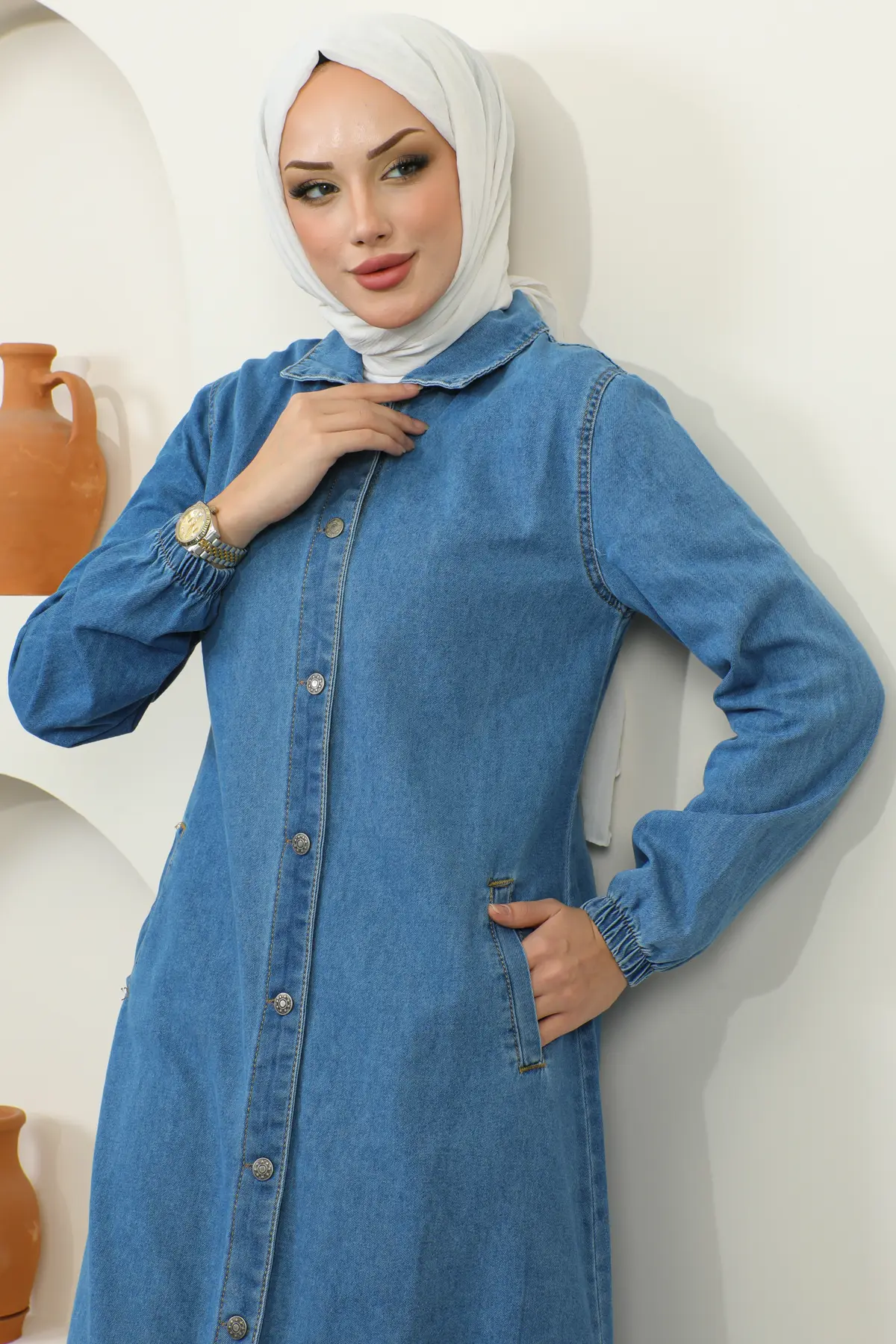 New Jean Abaya-detail