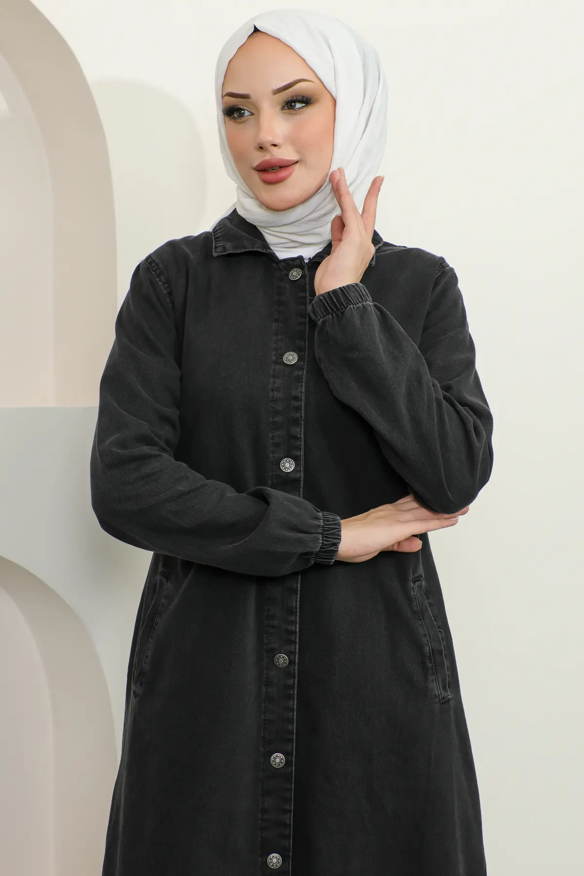 New Jean Abaya-detail