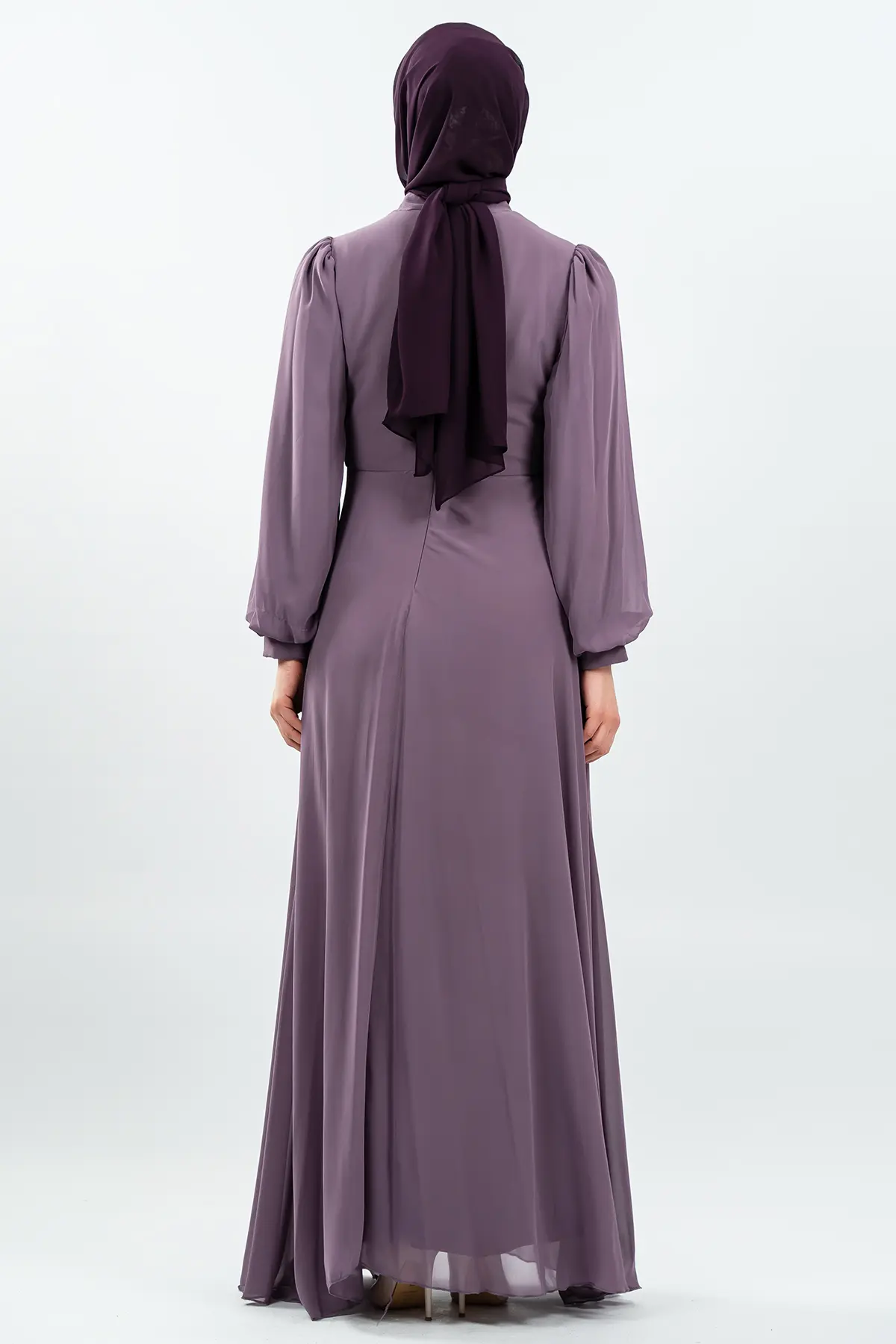 New Lila Color Evening Dress-detail