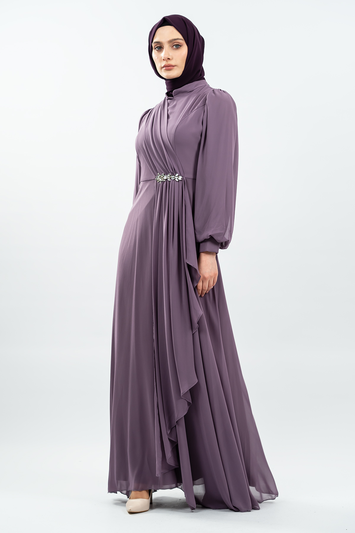 New Lila Color Evening Dress