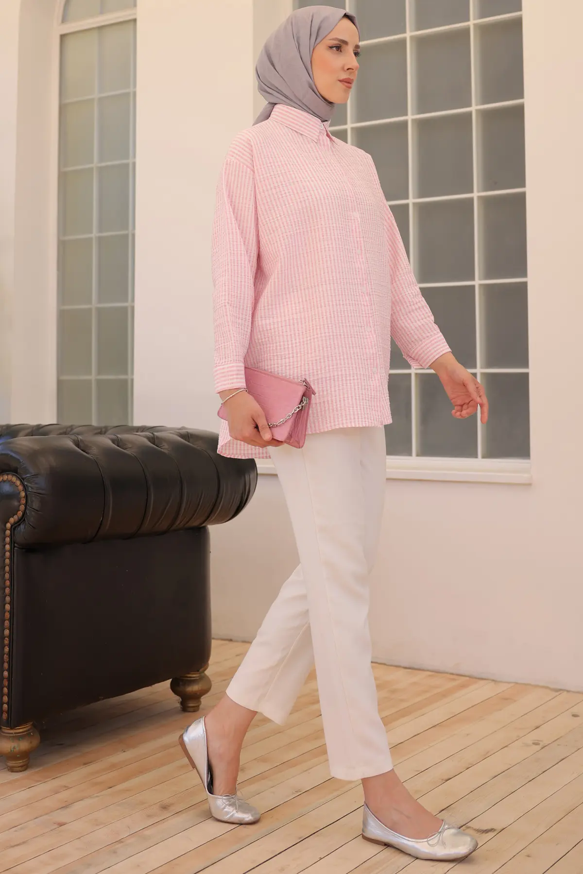 New Line Patterned Tunic-detail