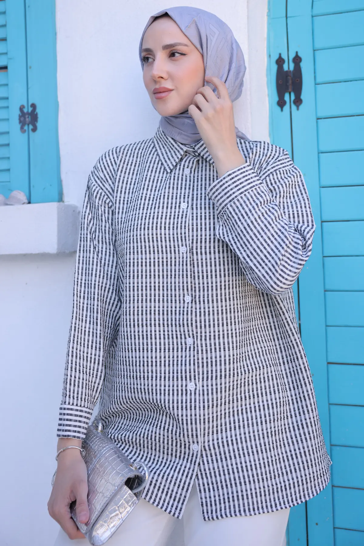 New Line Patterned Tunic-detail