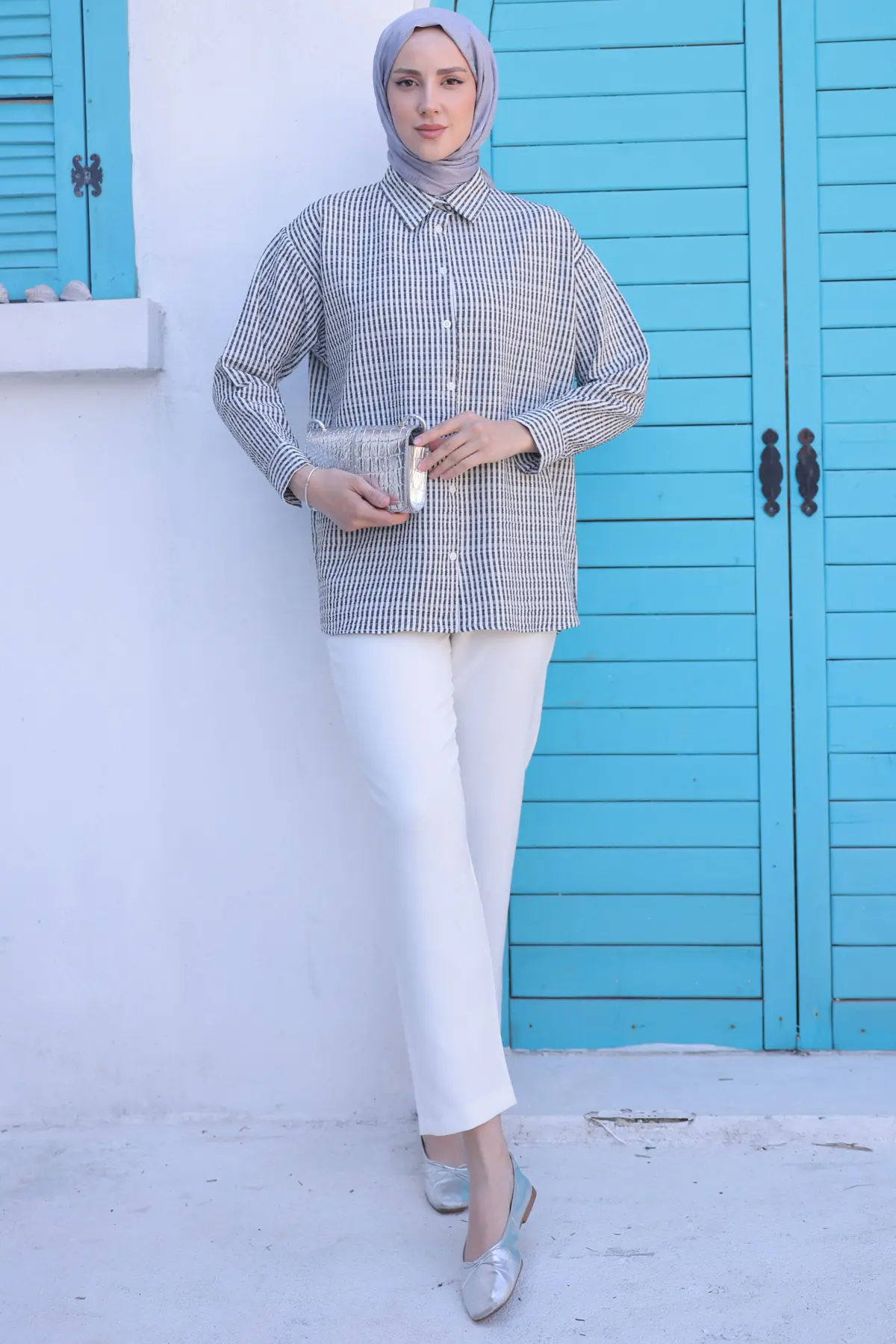 New Line Patterned Tunic-detail