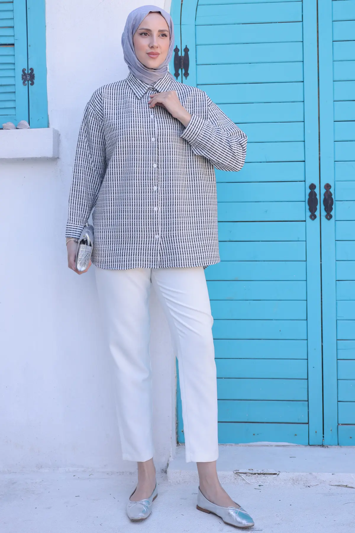 New Line Patterned Tunic-detail