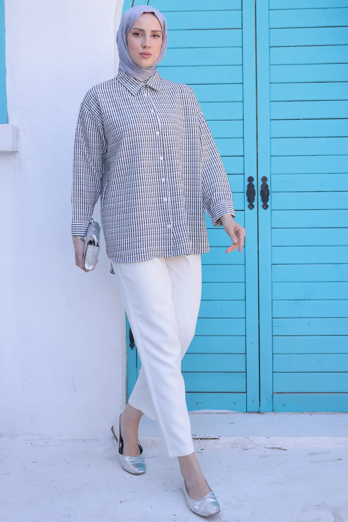 New Line Patterned Tunic-detail