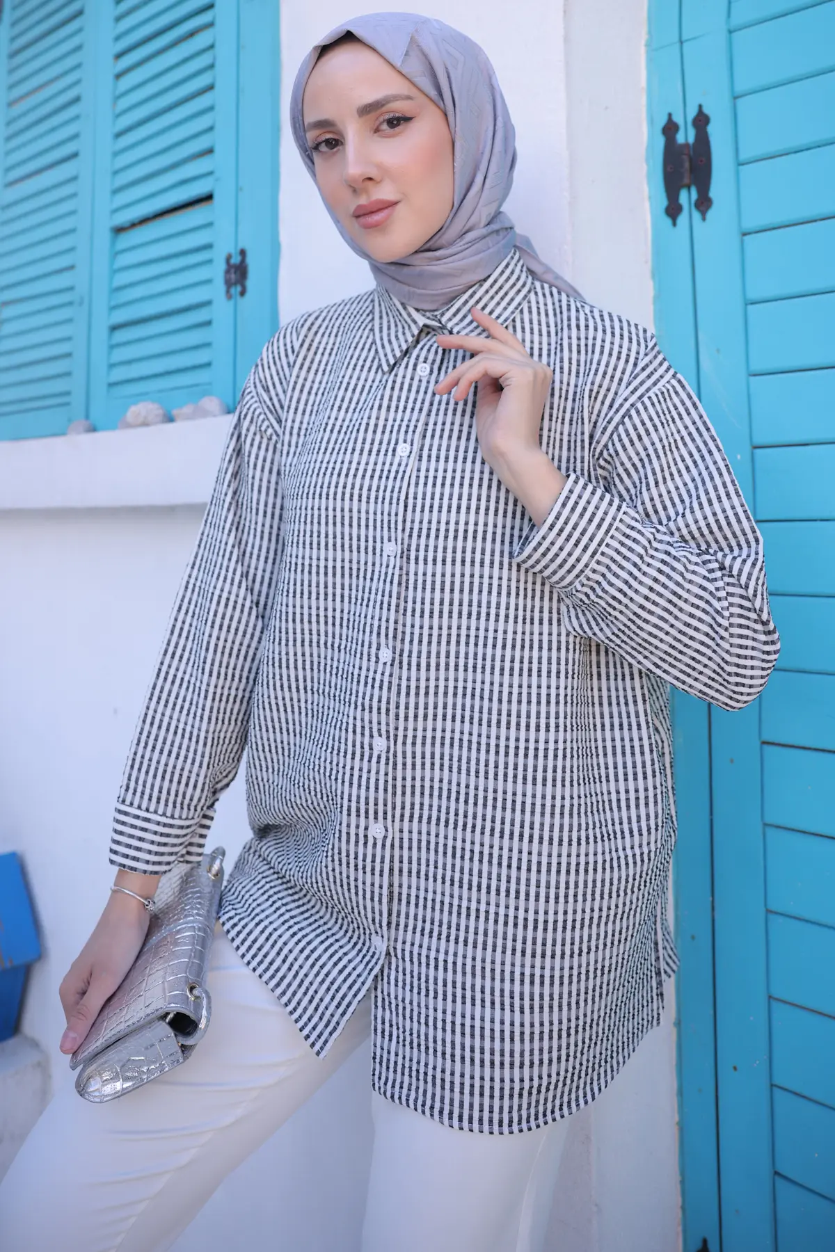 New Line Patterned Tunic-detail