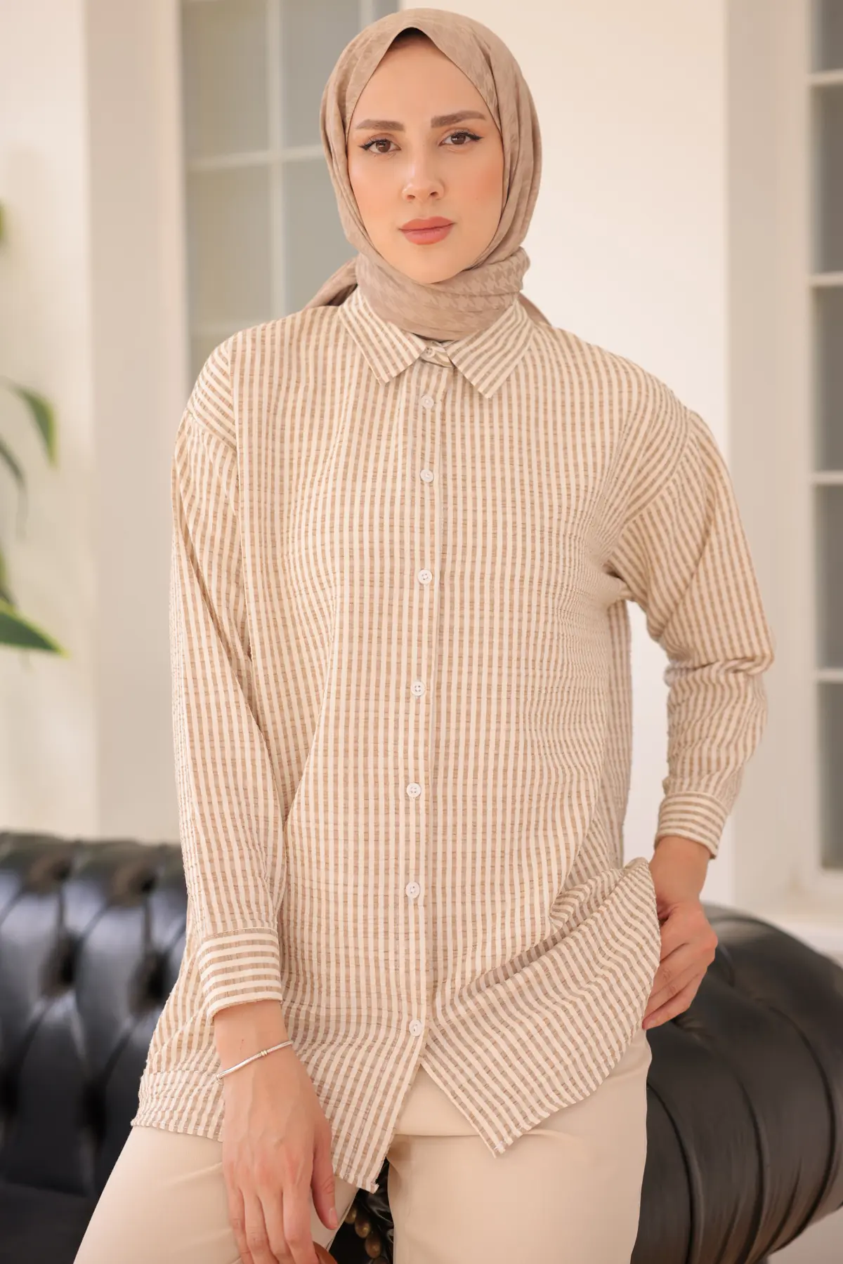 New Line Patterned Tunic-detail