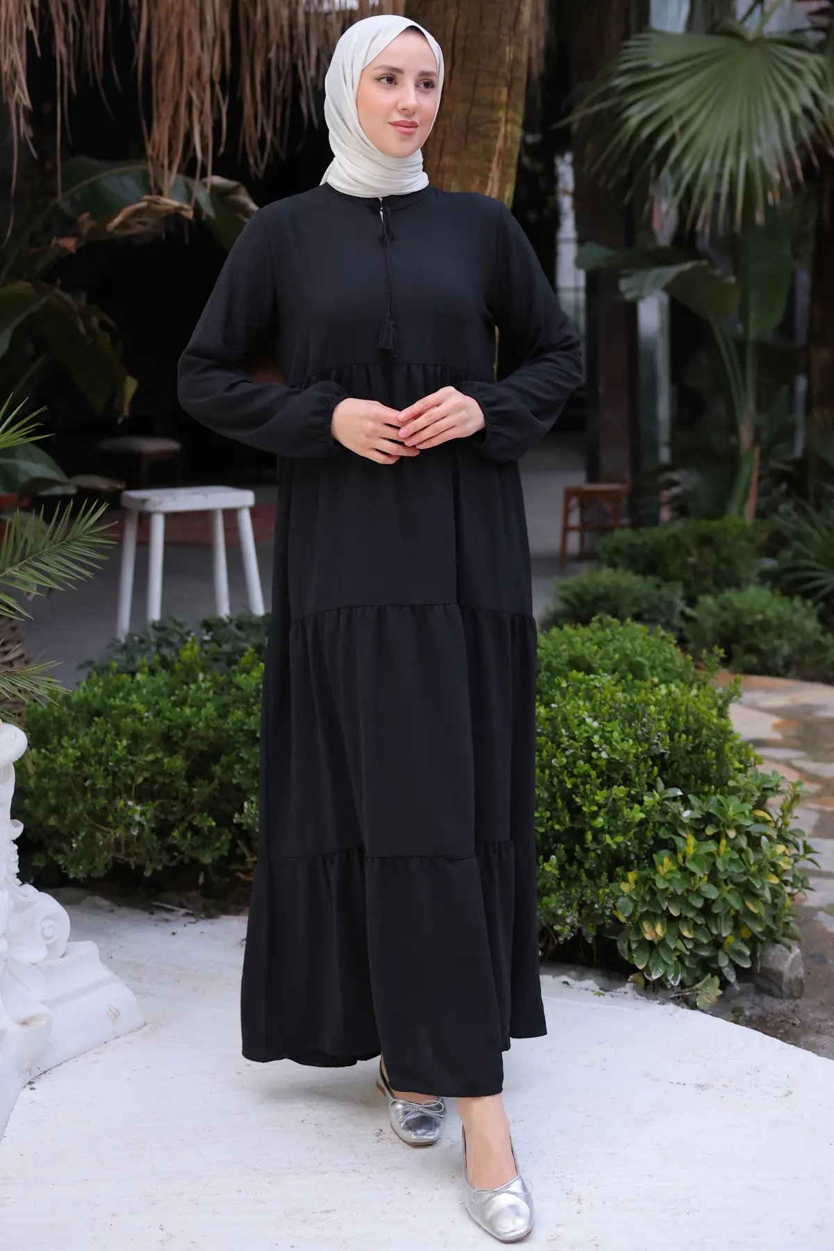 New Long Black Dress-detail