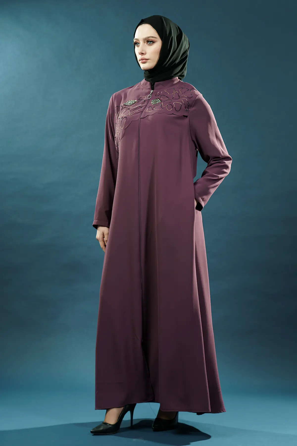 New Purple Abaya-detail