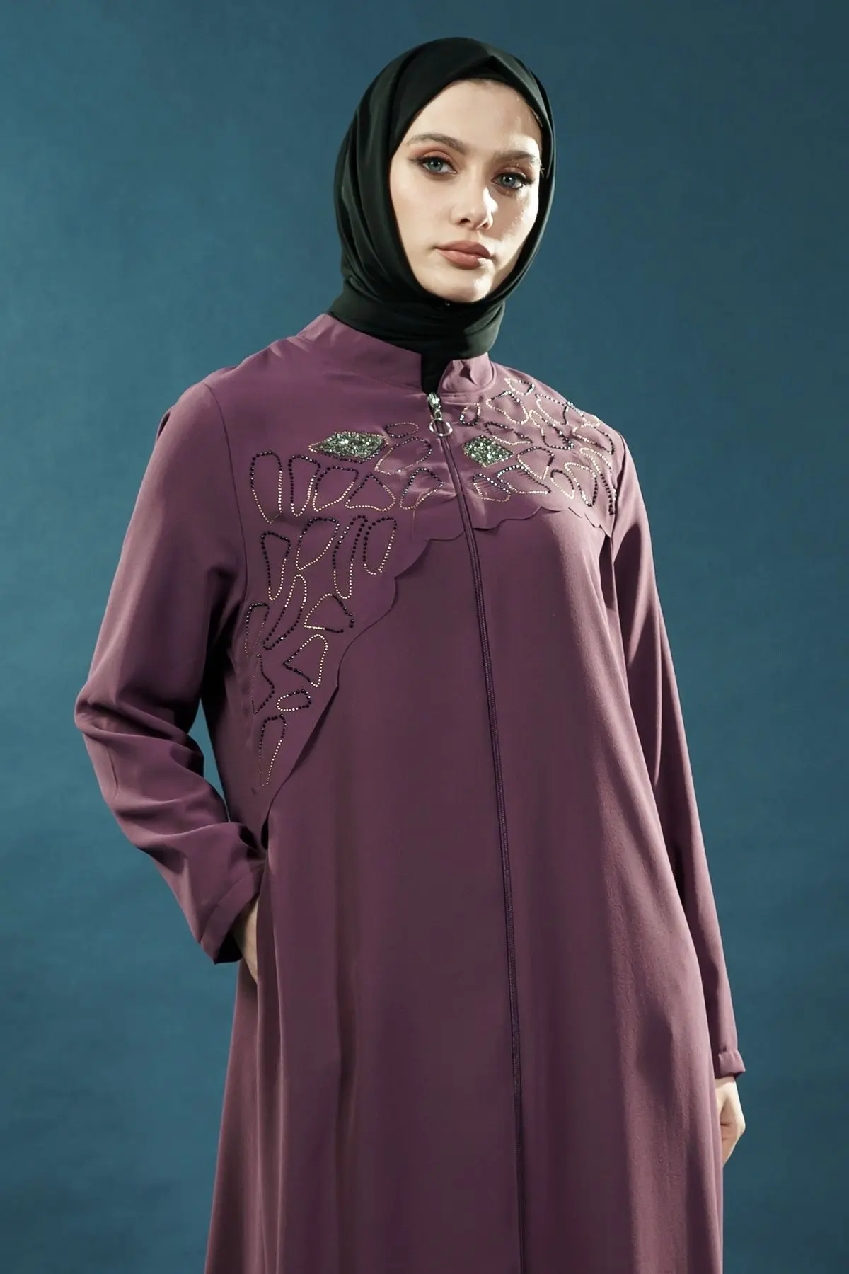 New Purple Abaya-detail