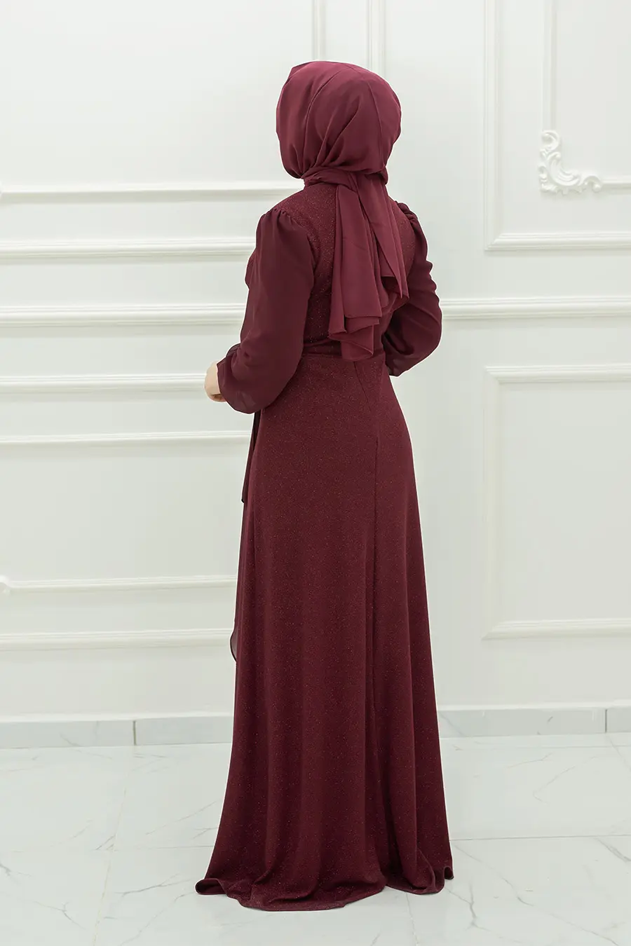 New Purple Evening Dress-detail