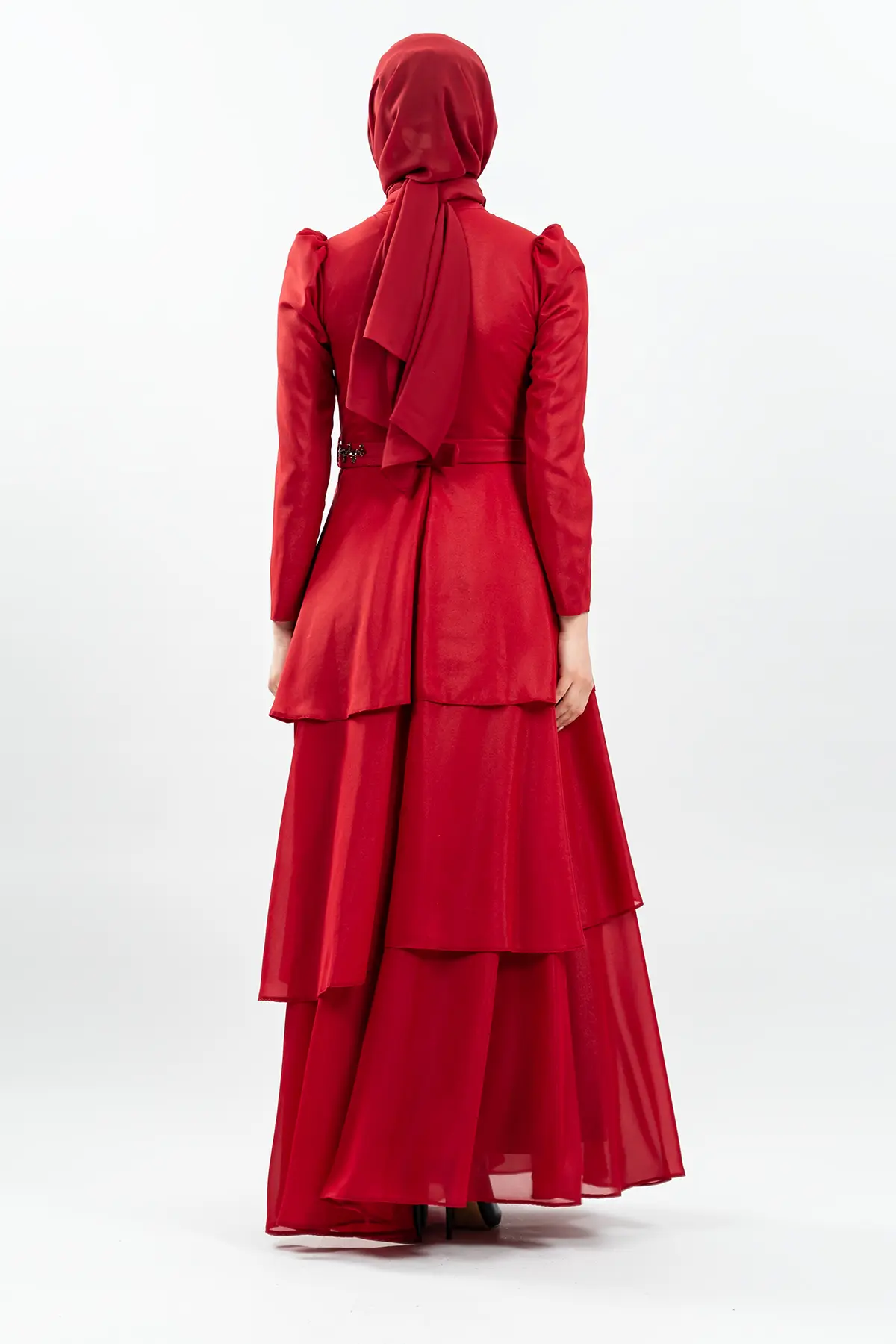 New Red Color Evening Dress-detail