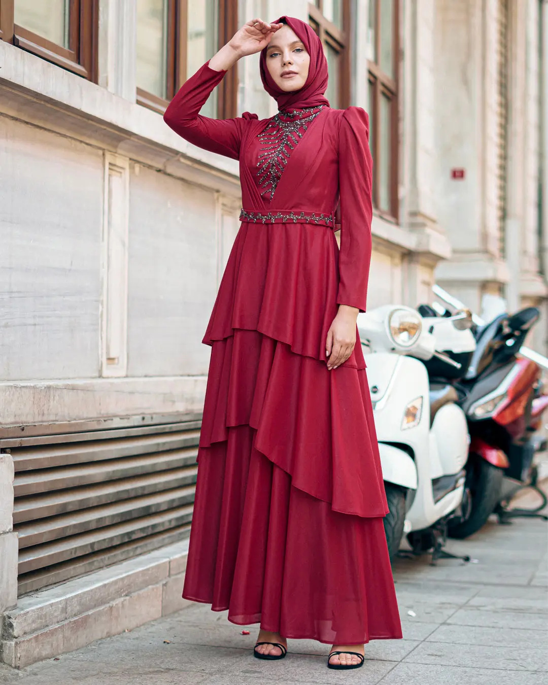 New Red Color Evening Dress