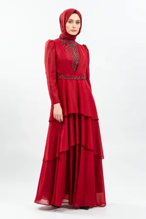 New Red Color Evening Dress