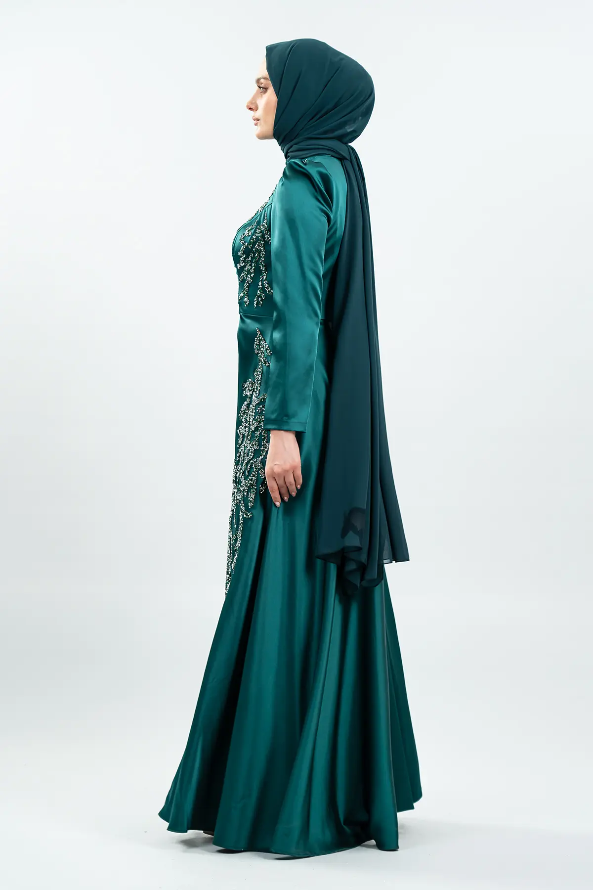 New Satin Evening Dress-detail