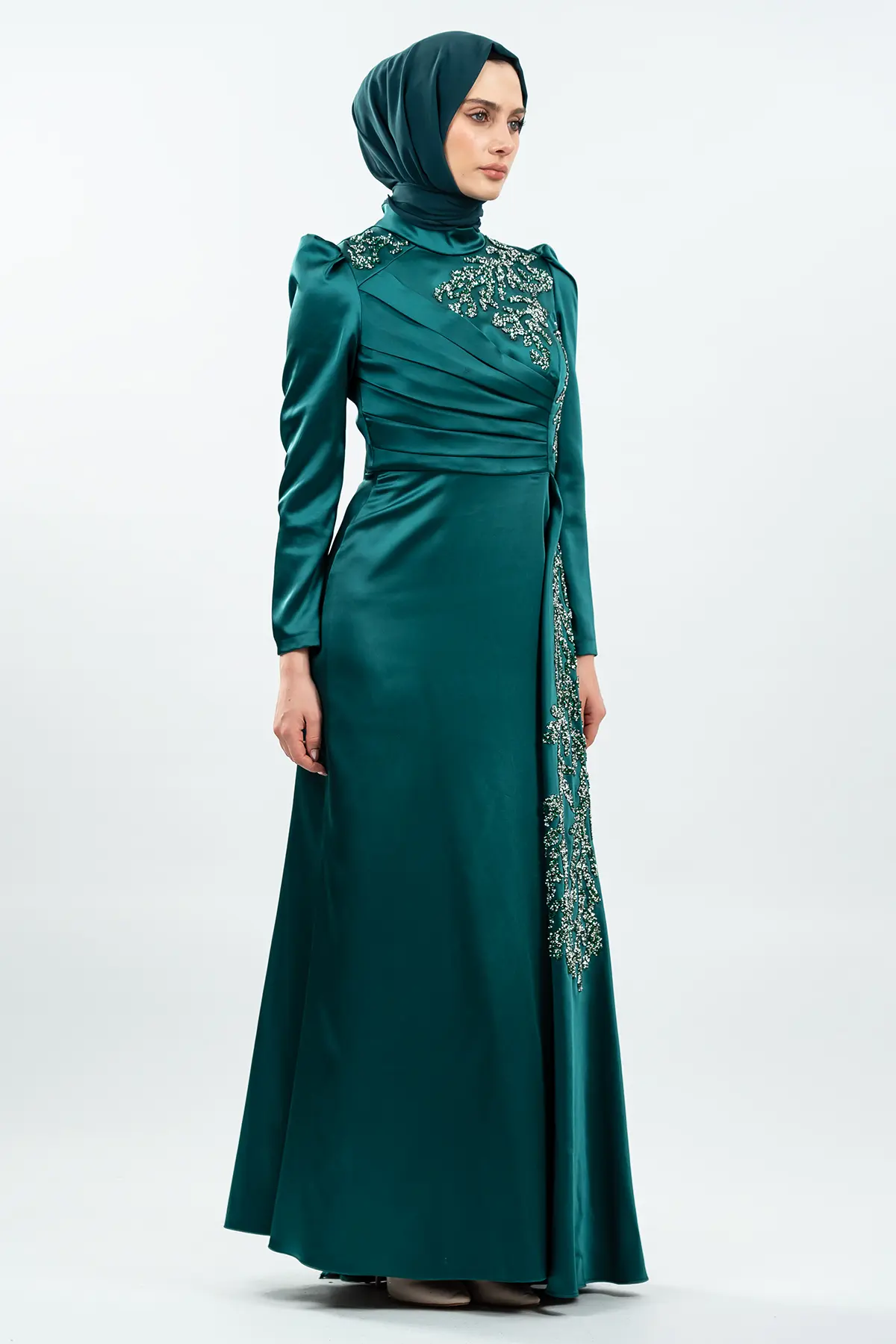 New Satin Evening Dress-detail