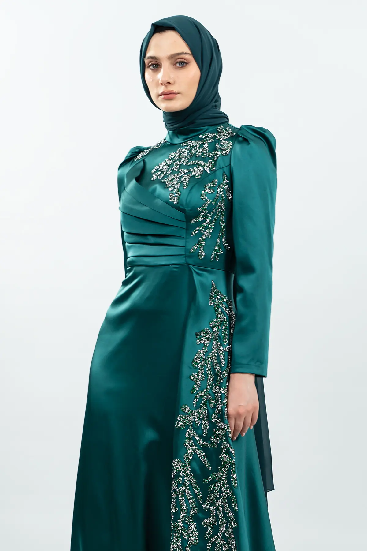 New Satin Evening Dress-detail