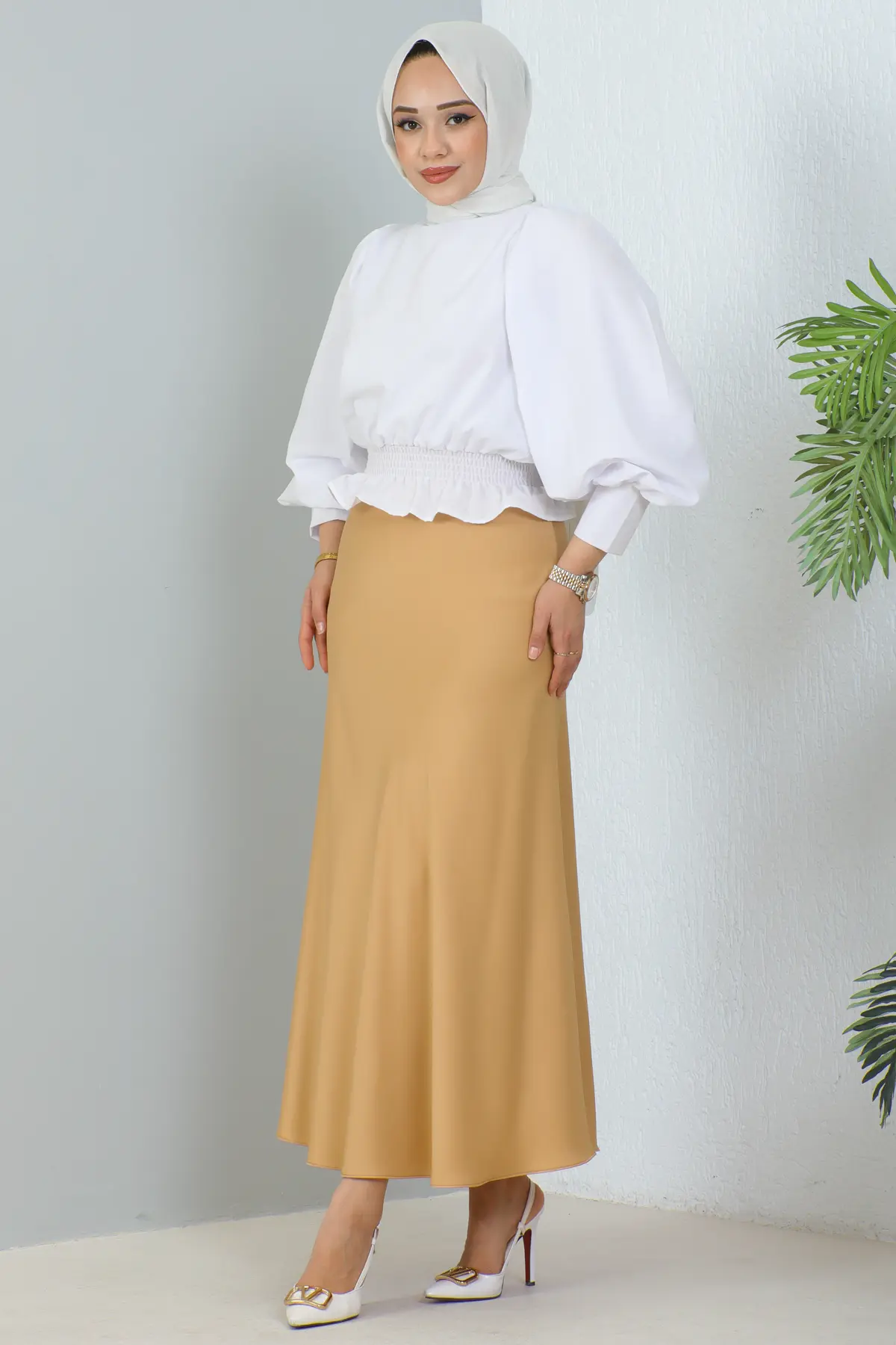 New Satin Skirt-detail