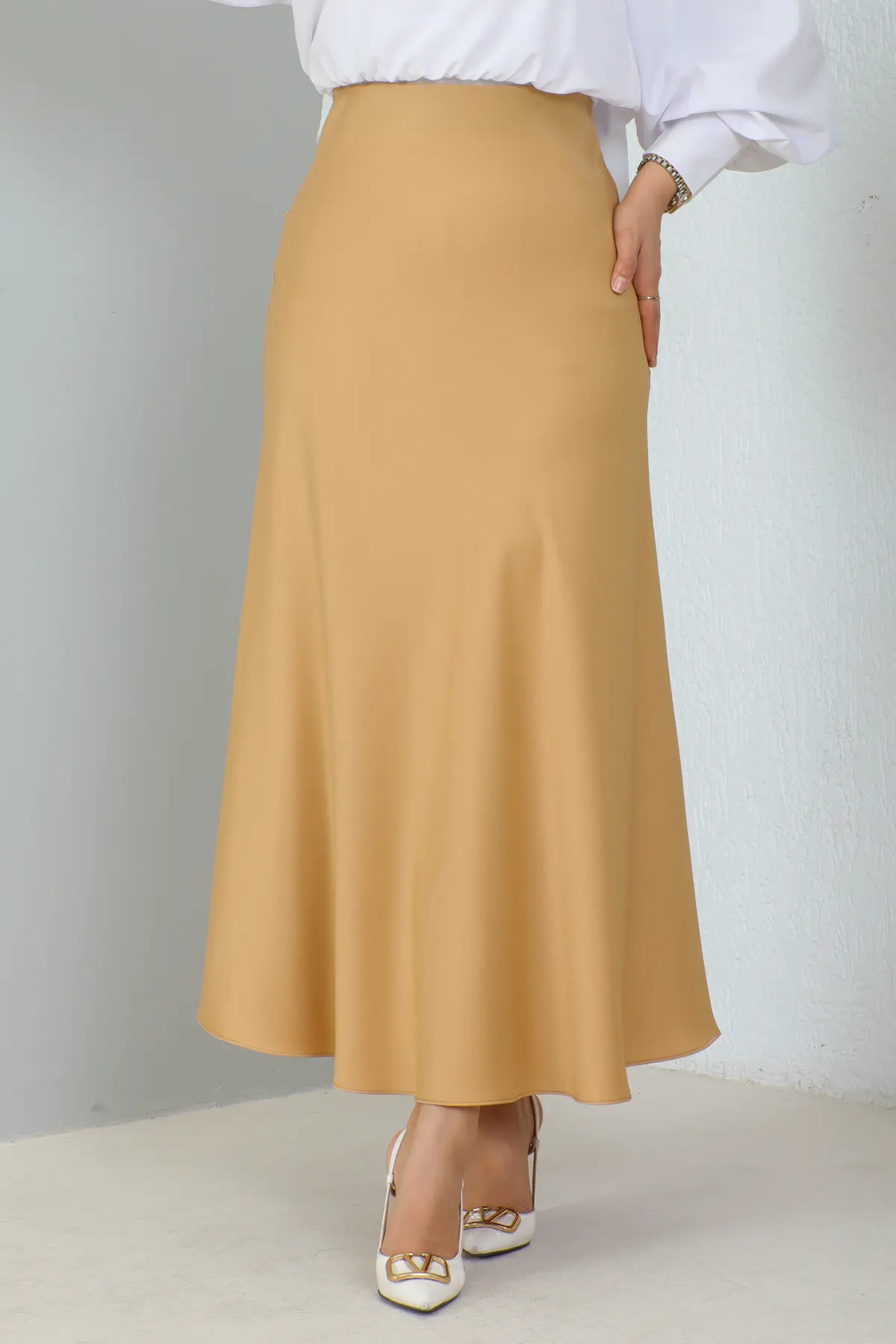 New Satin Skirt-detail