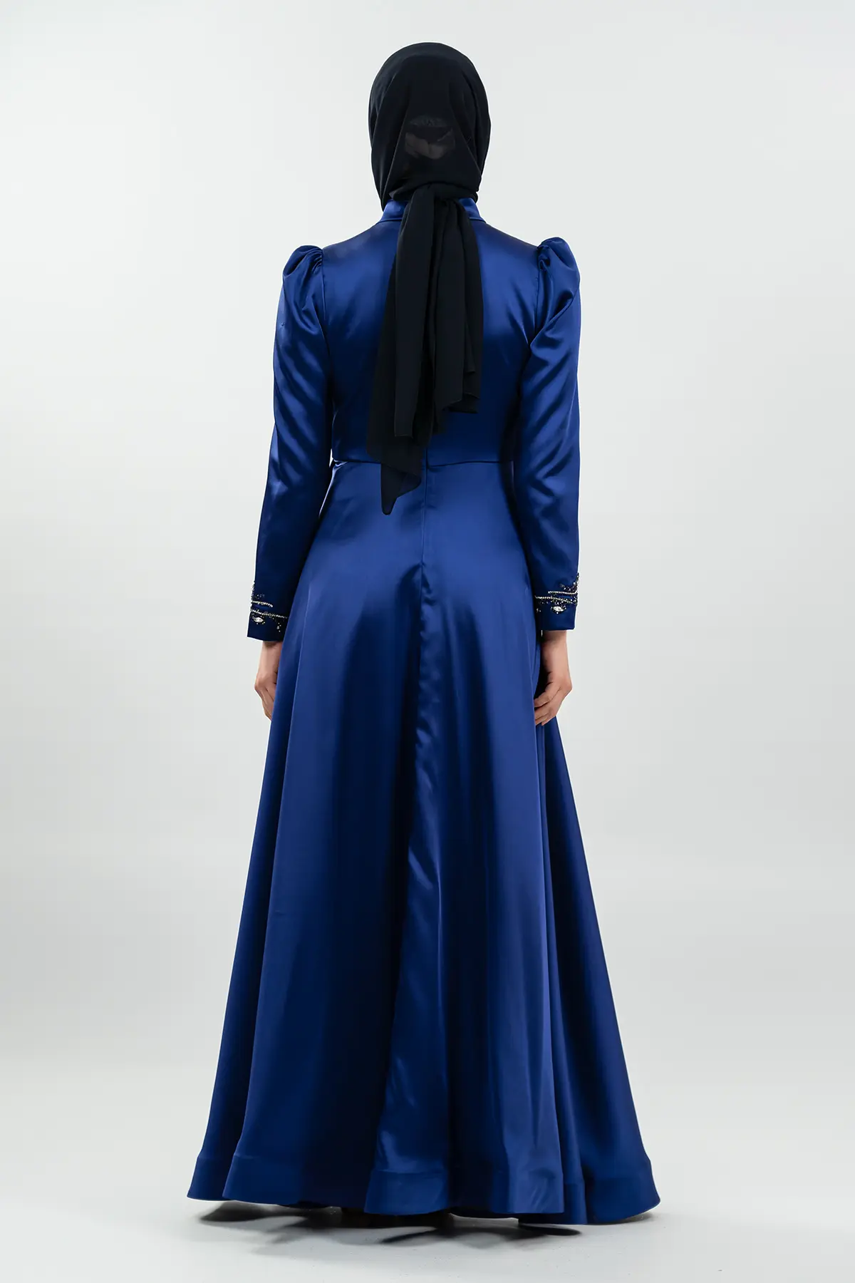 New Sax Color Evening Dress-detail