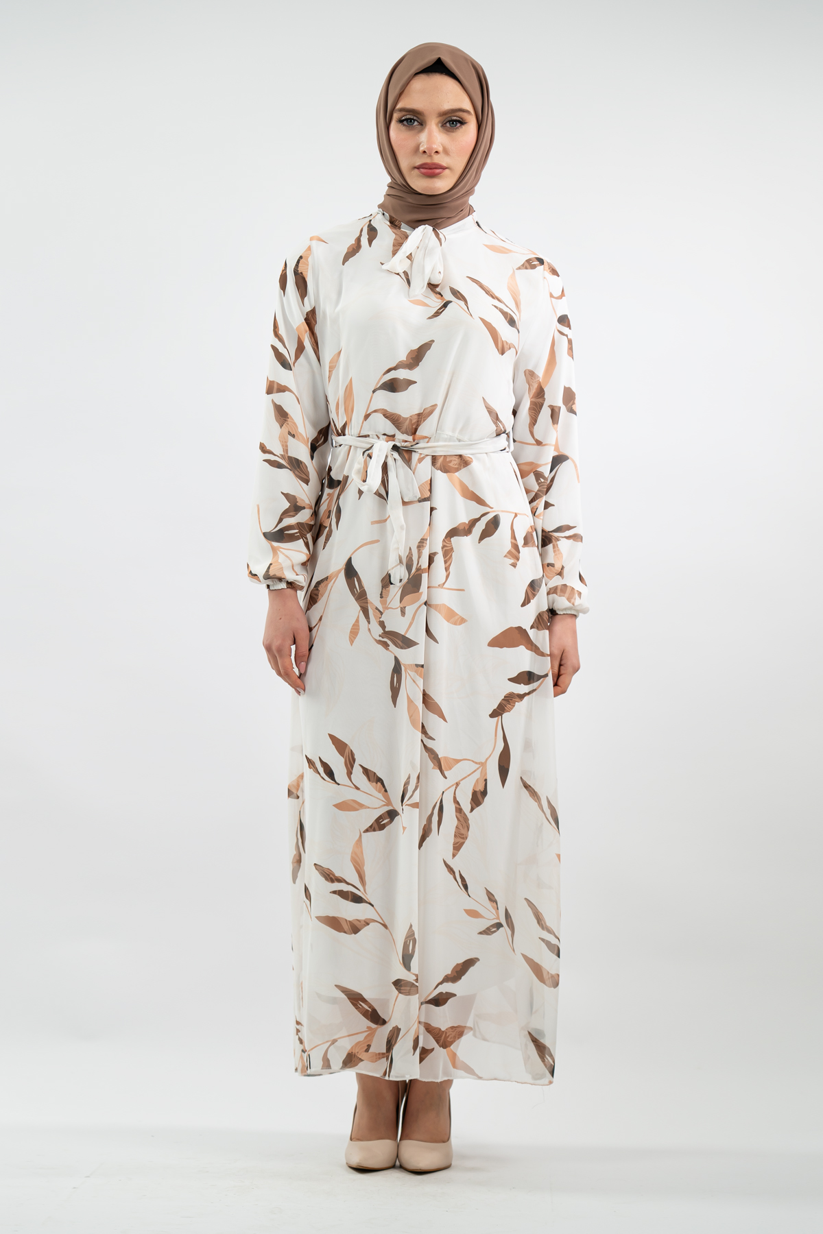 New Season Floral Patterned Hijab Dress