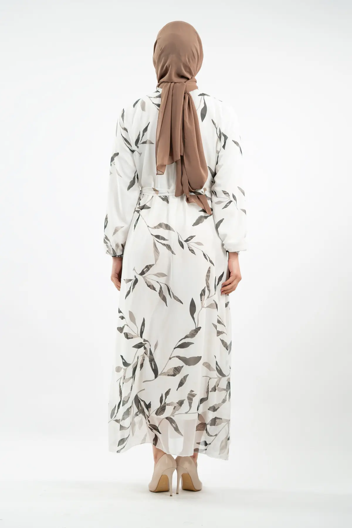 New Season Floral Patterned Hijab Dress-detail
