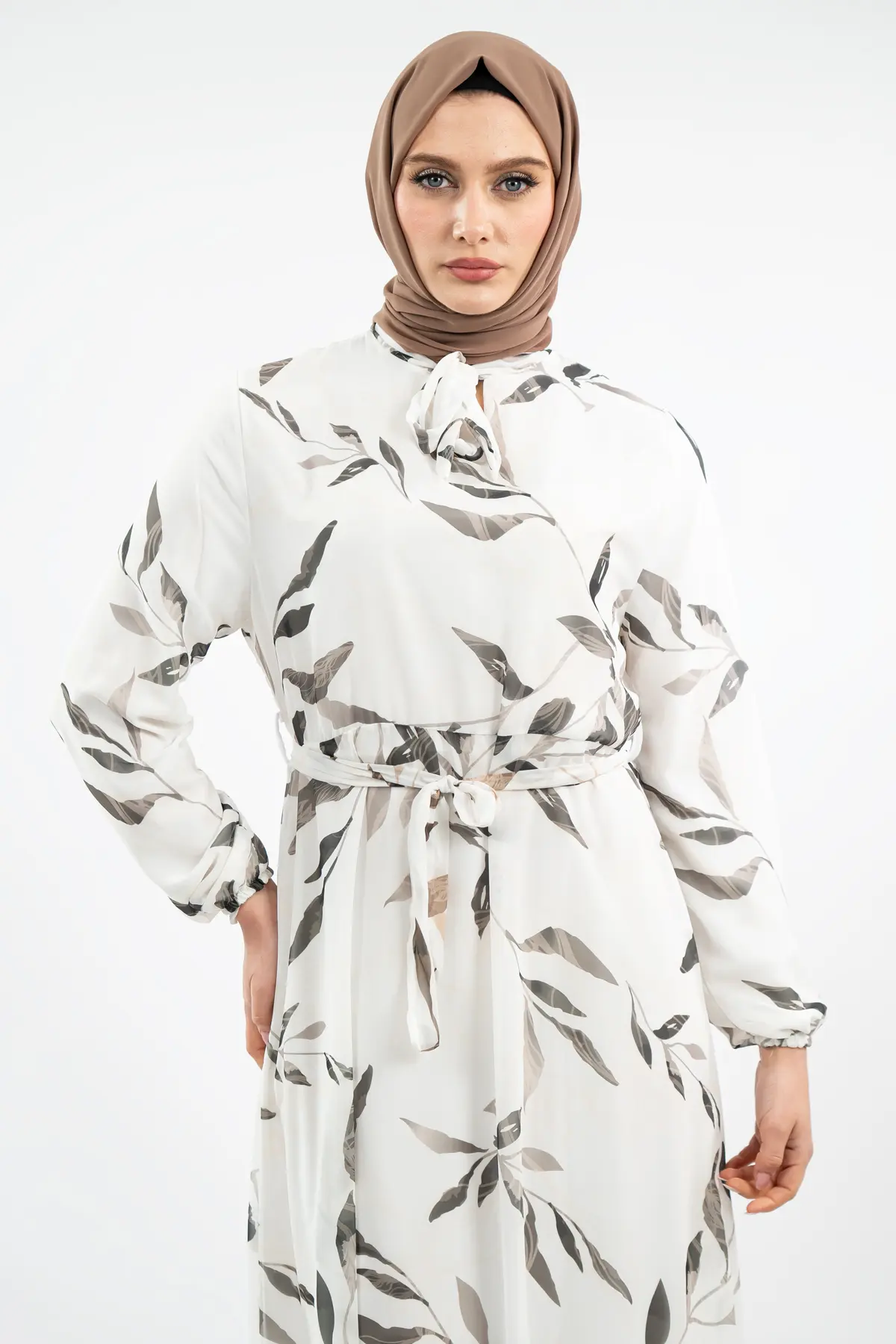 New Season Floral Patterned Hijab Dress-detail