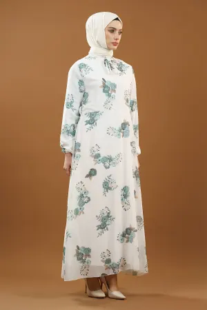 New Season Floral Patterned Hijab Dress