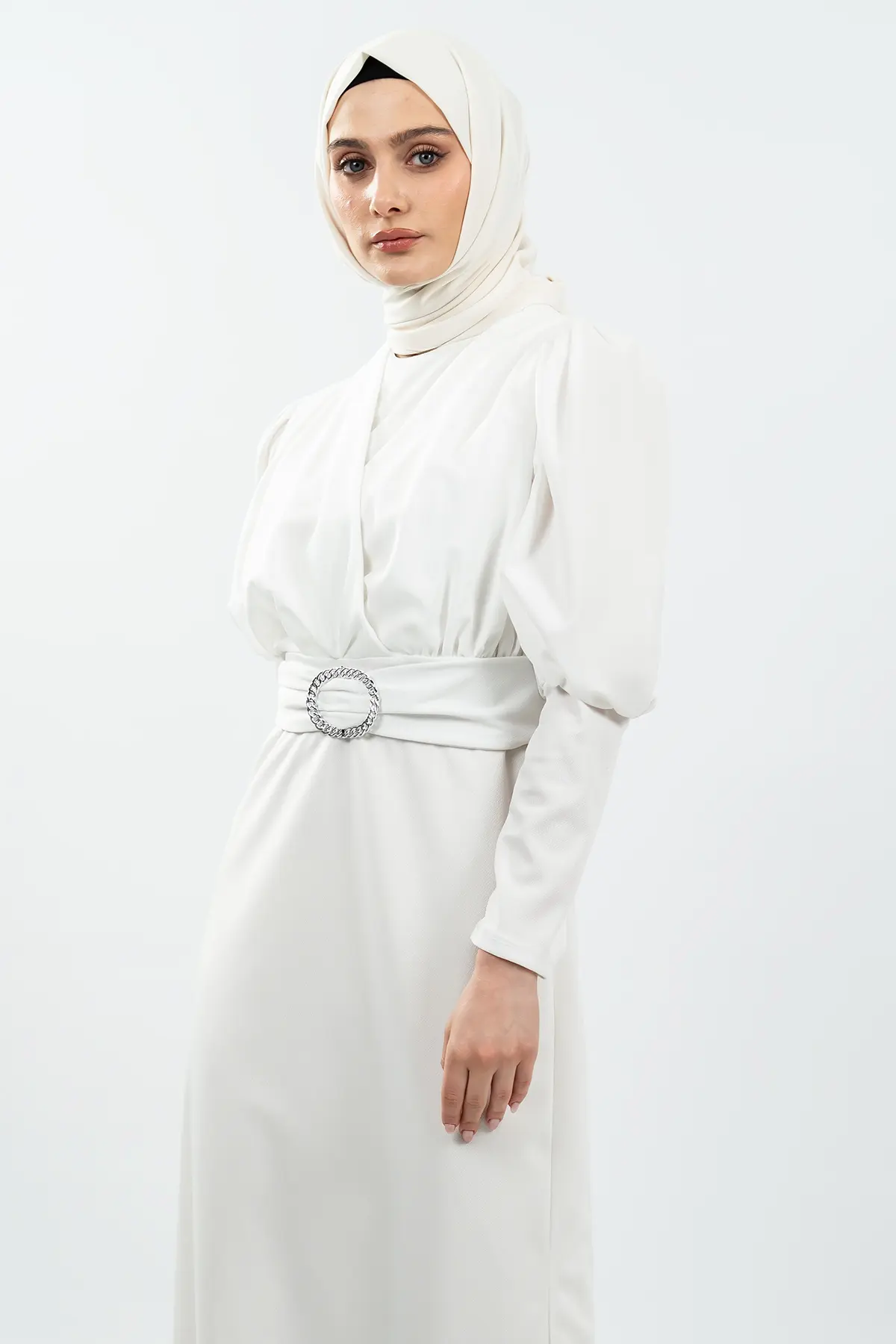 New Season Patterned Hijab Dress-detail