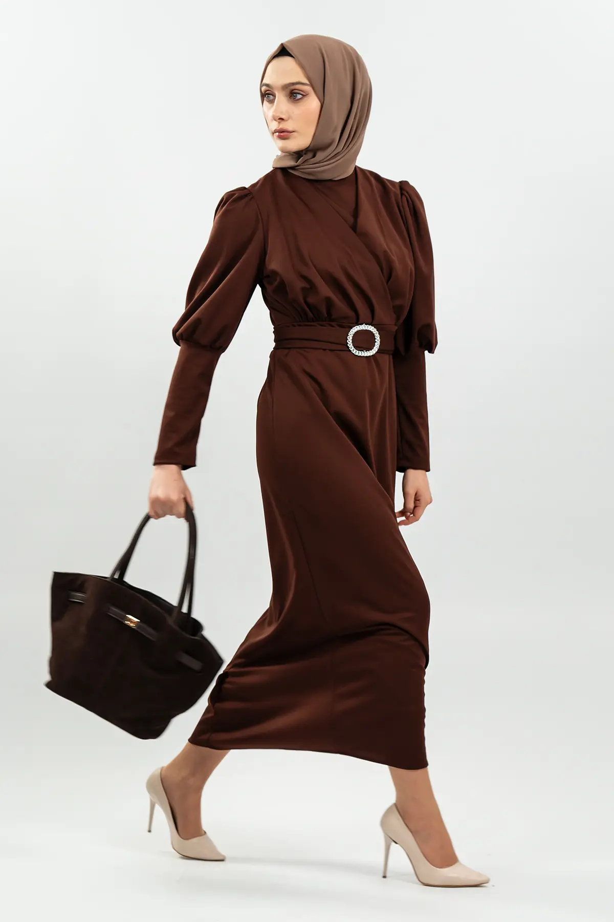 New Season Patterned Hijab Dress-detail