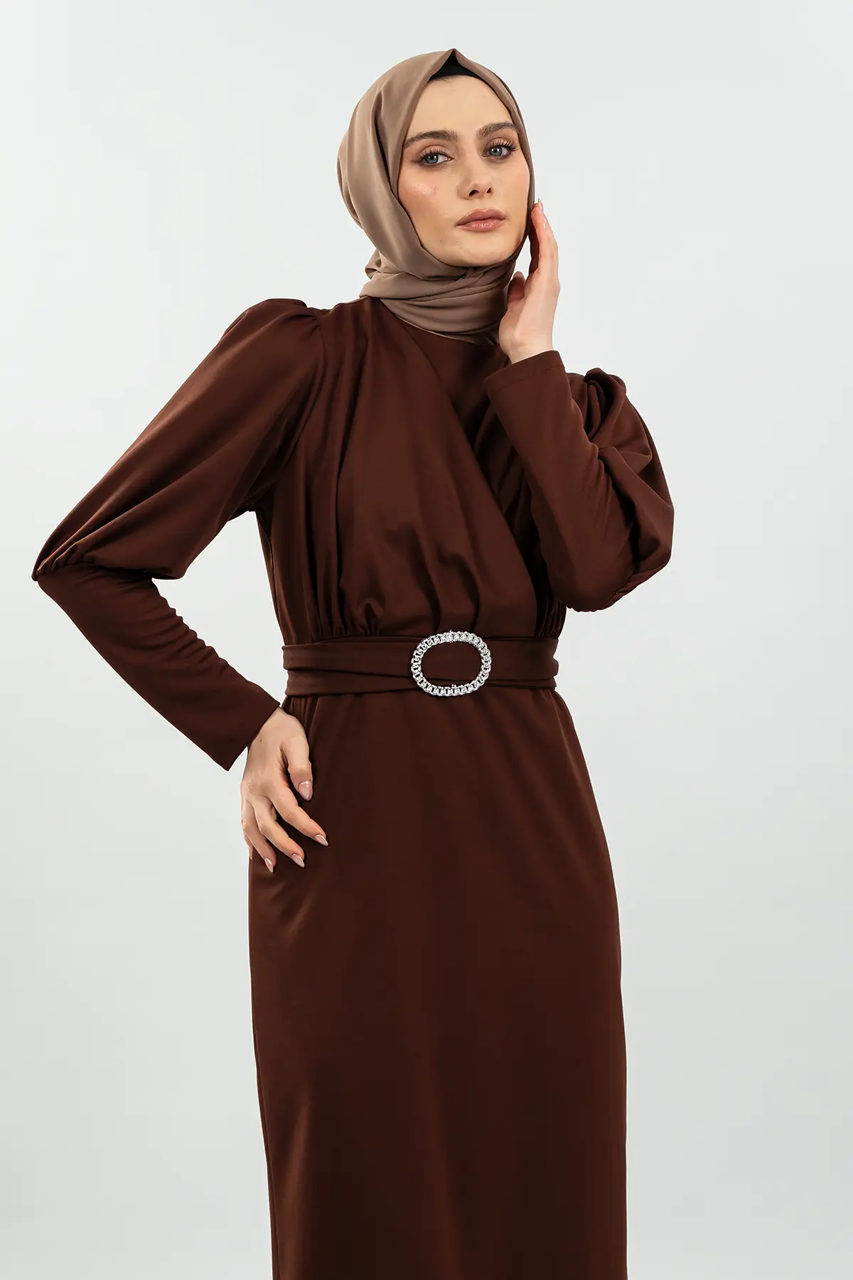 New Season Patterned Hijab Dress-detail