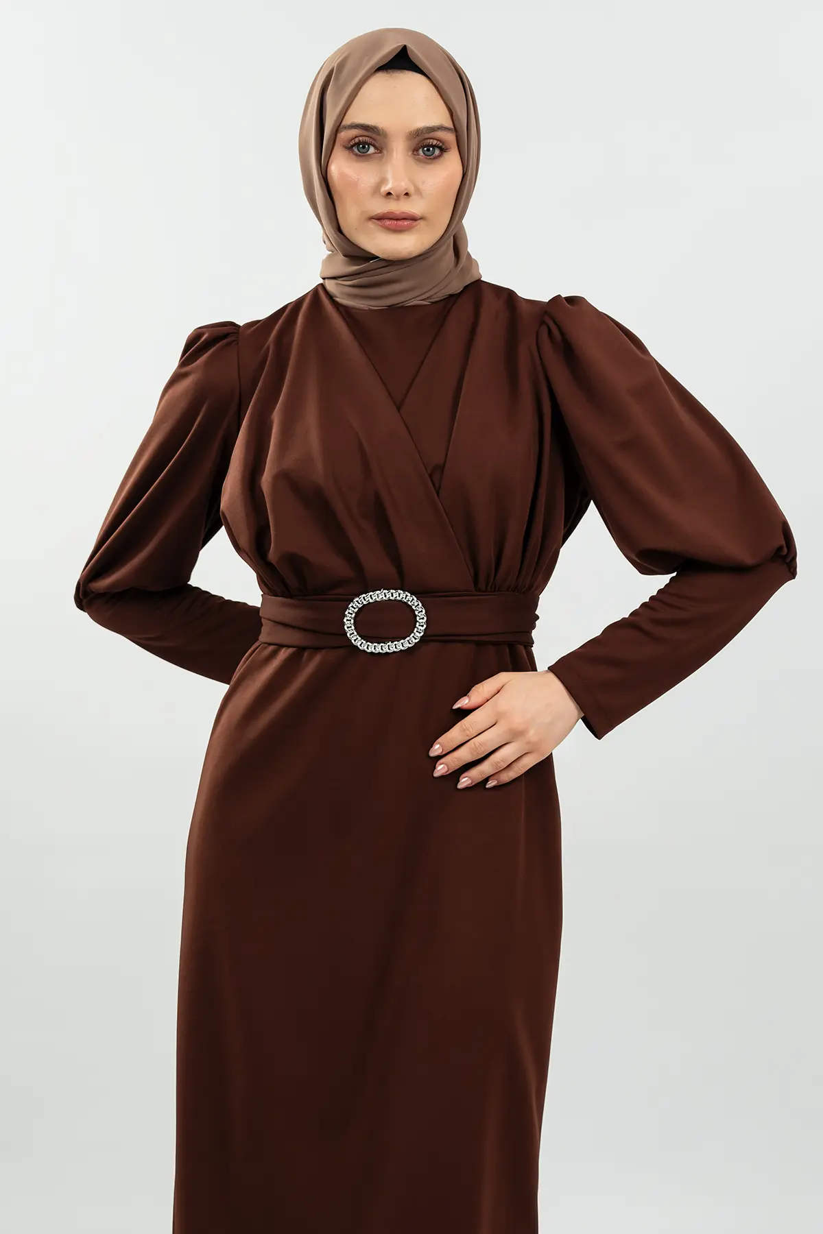 New Season Patterned Hijab Dress-detail