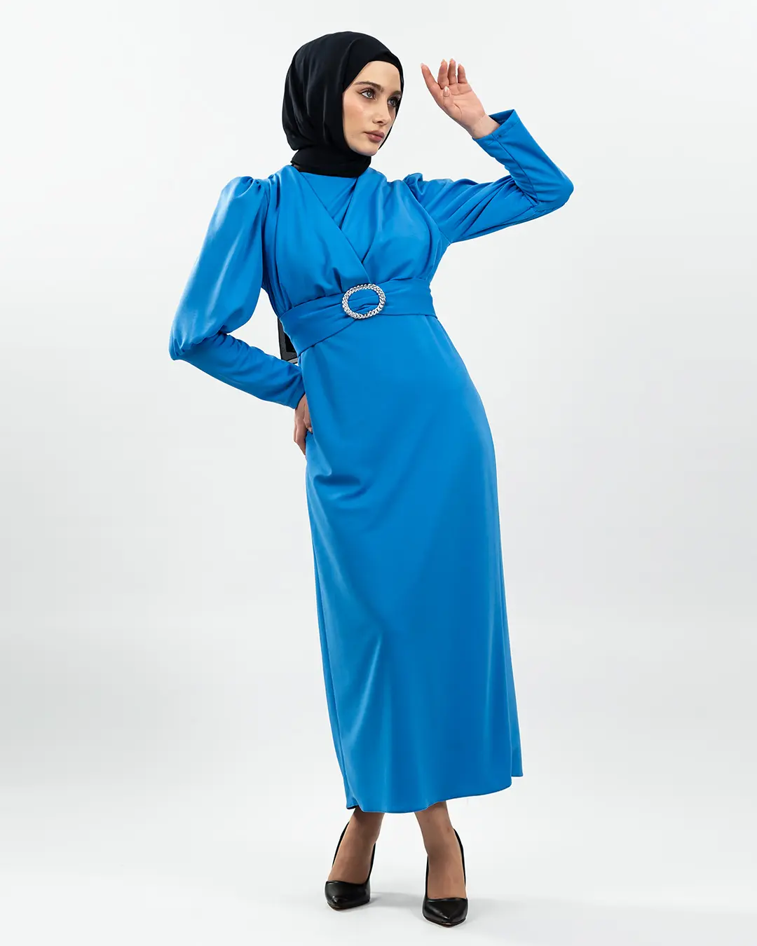 New Season Patterned Hijab Dress-detail