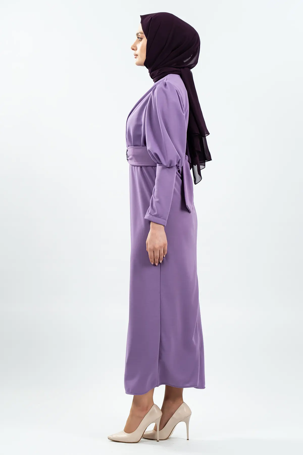 New Season Patterned Hijab Dress-detail