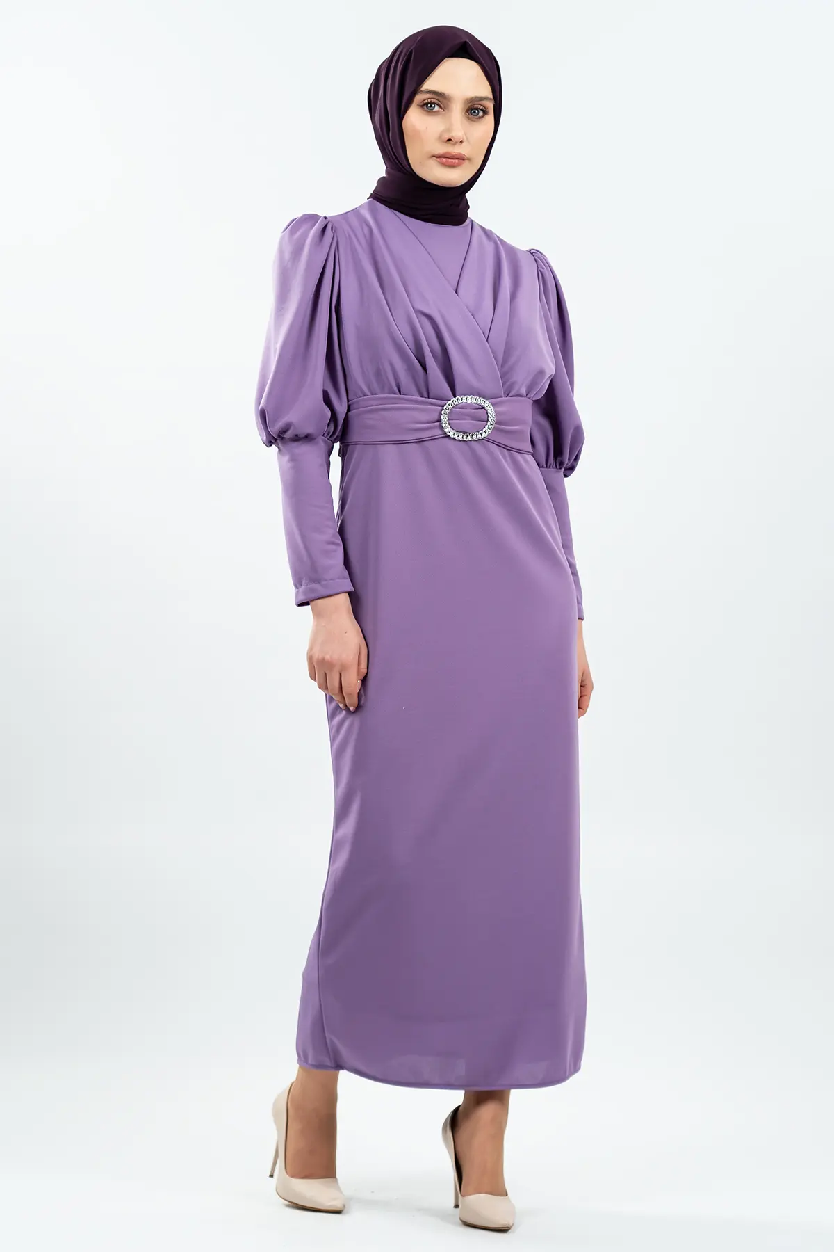 New Season Patterned Hijab Dress-detail