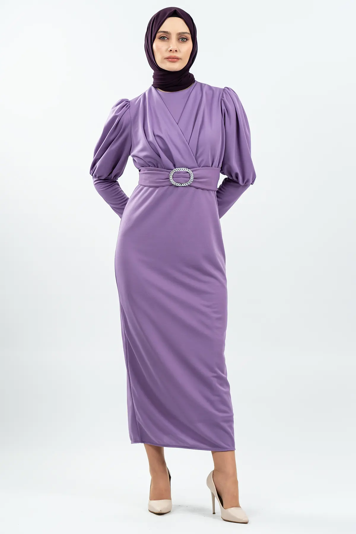 New Season Patterned Hijab Dress-detail