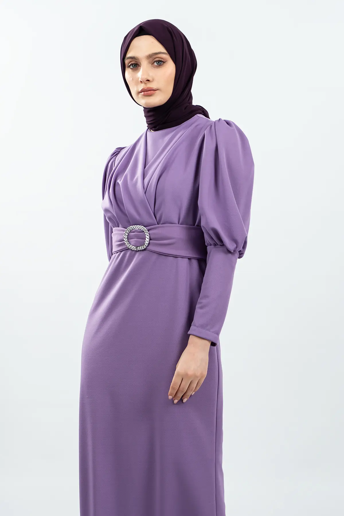 New Season Patterned Hijab Dress-detail