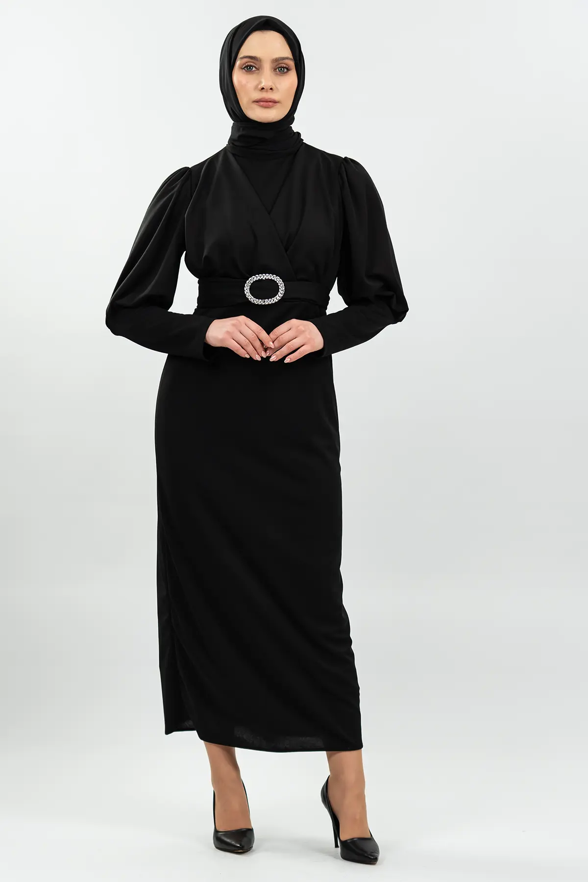 New Season Patterned Hijab Dress-detail