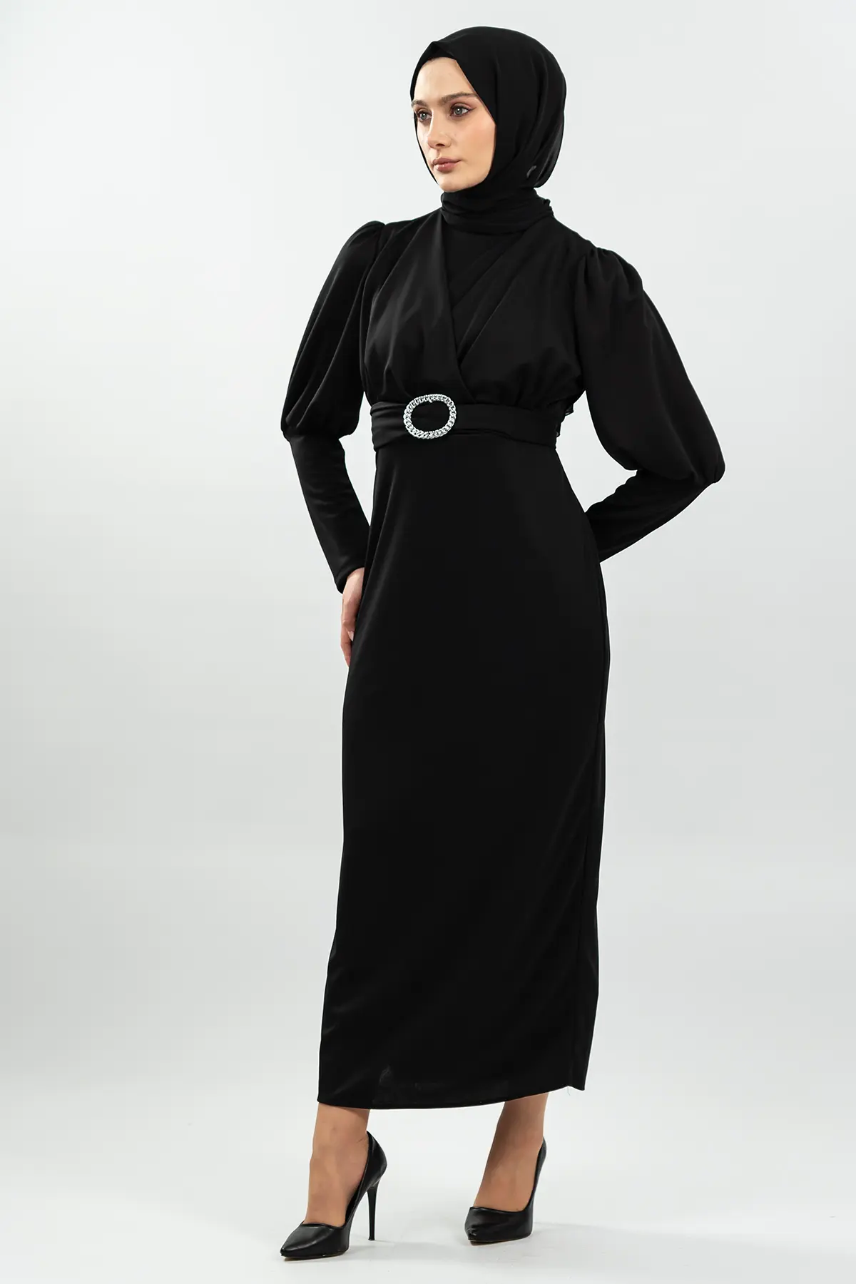 New Season Patterned Hijab Dress-detail