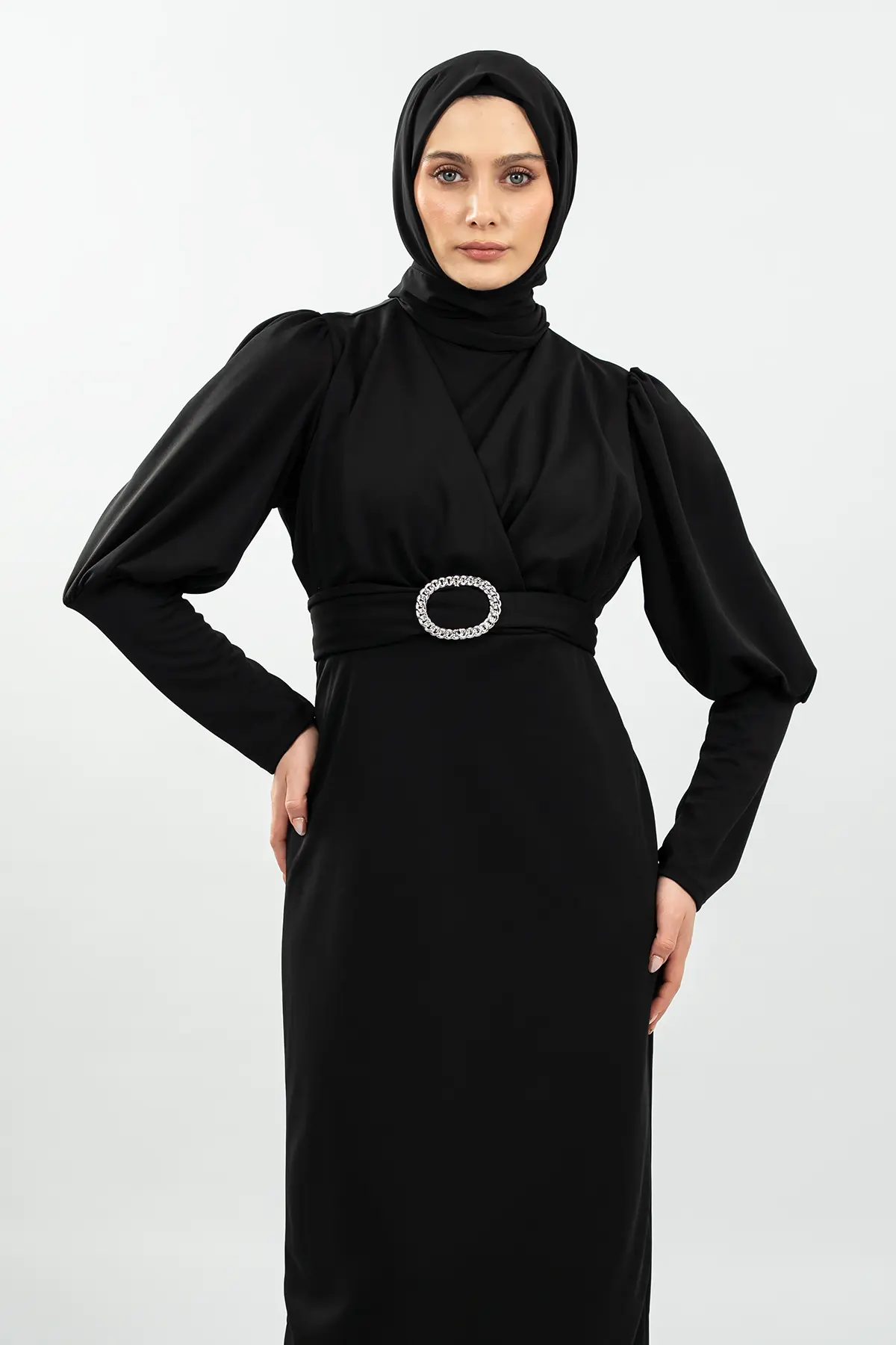 New Season Patterned Hijab Dress-detail