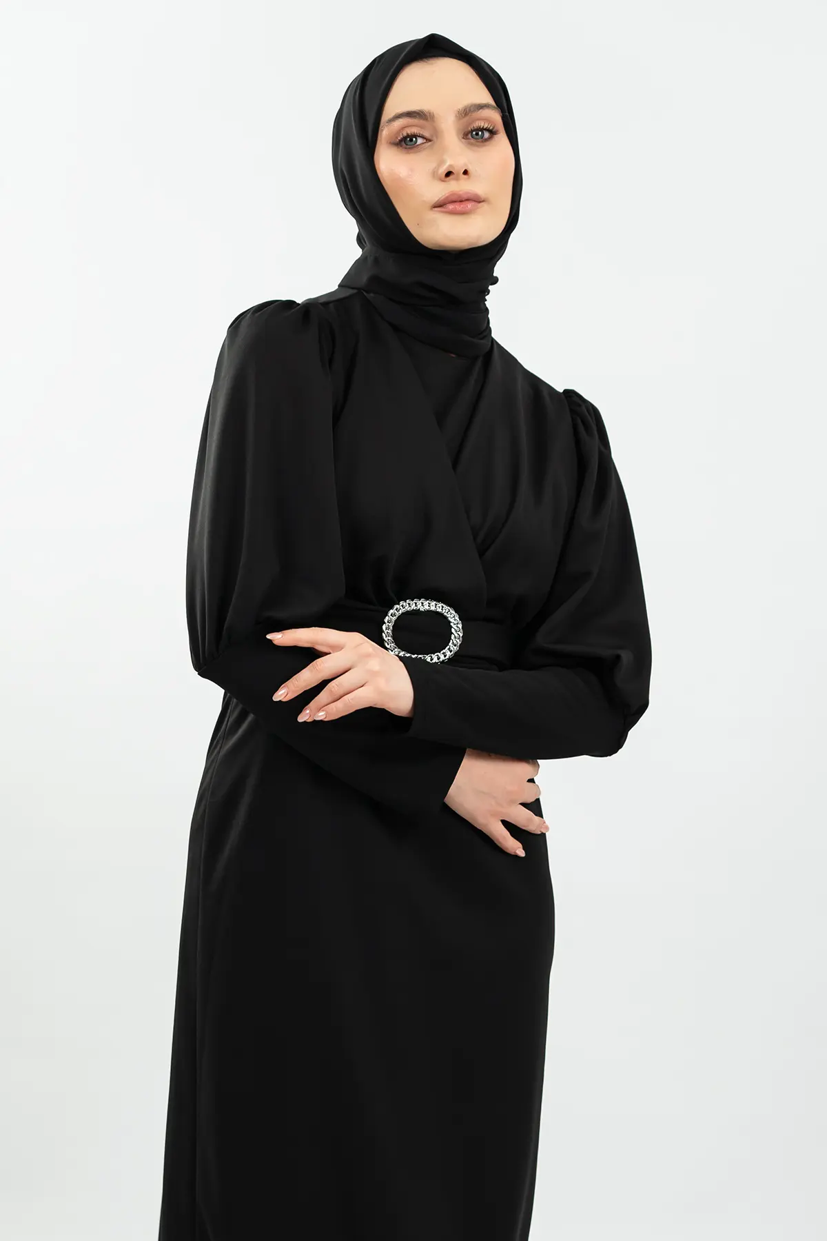 New Season Patterned Hijab Dress-detail