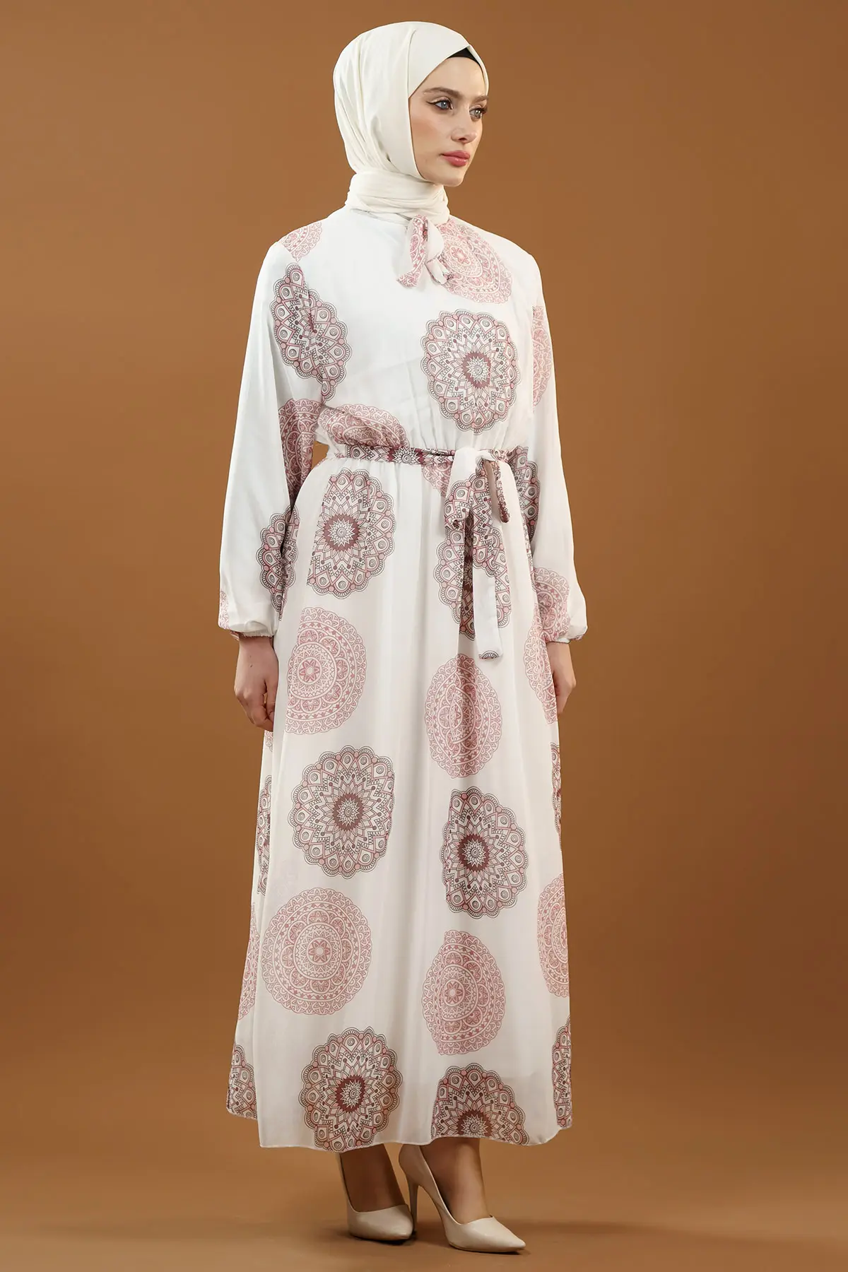 New Season Patterned Hijab Dress-detail